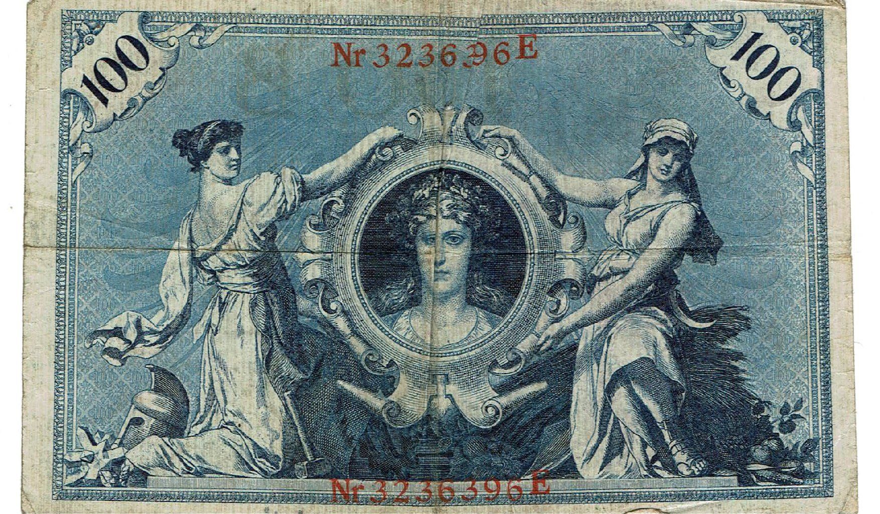 Banconote: Berlin 100 Mark 02.02.1908 SS Nr.3236396E – Usato da Steffisburg venduto da ber_8htf 1