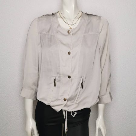 Übergangsjacke, leichte Sommerjacke beige - M