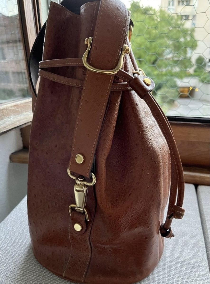 Taschen für Damen: Sac seau vintage brun camel – Gebraucht aus Genève von mar_mkc7 1