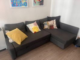 Ecksofa mit Bettfunktion und Stauraum Anthrazit