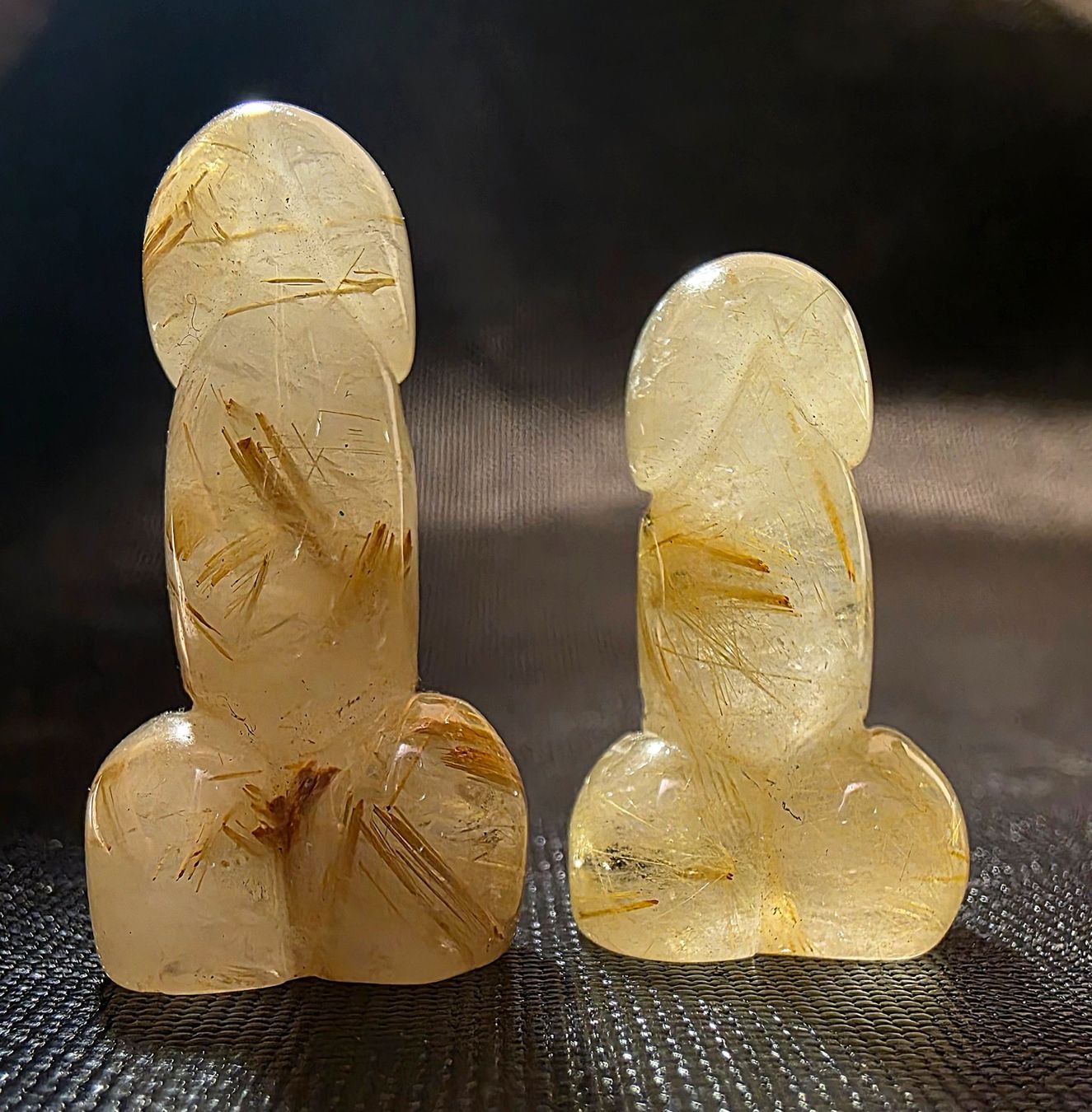 Minerali & Pietre curative: 2 Goldrutil Mini Phallus – Nuovo (secondo la descrizione) da Matzingen venduto da Shay_Crystalz