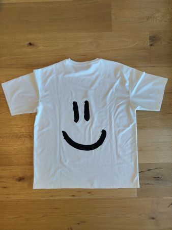 Tshirt smiley L weiss