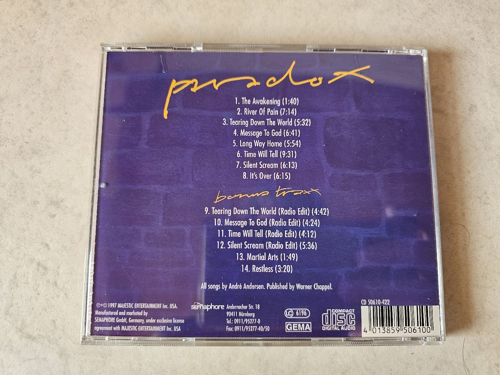 CD: Royal Hunt  -  Paradox – Usato da Schneisingen venduto da backstore24 1