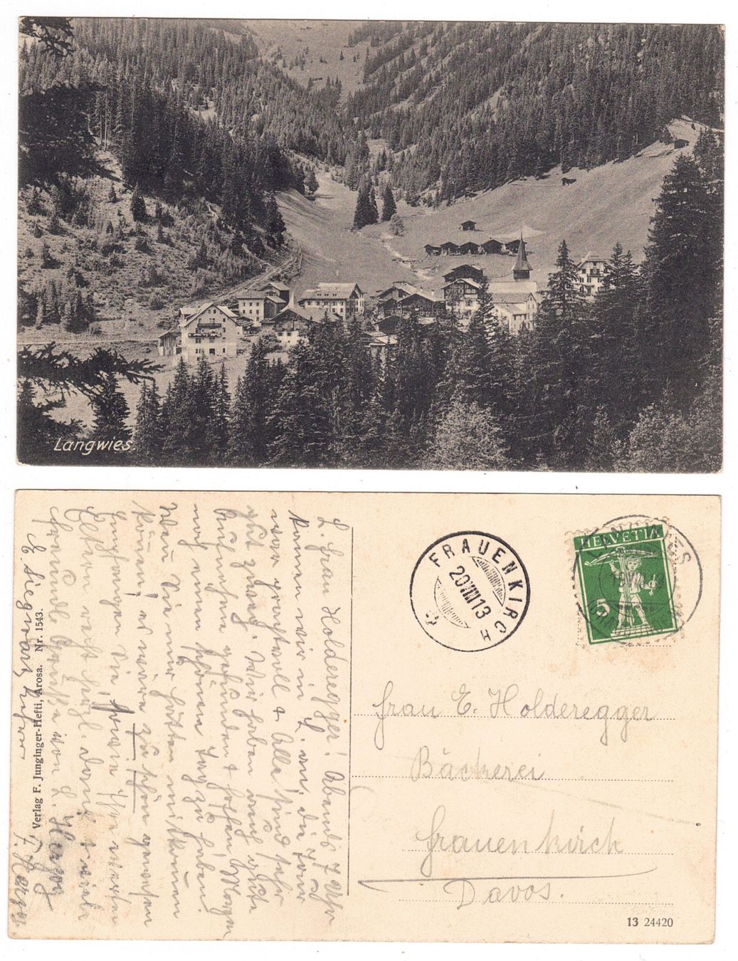 Cartoline postali: Langwies – Usato da La Tour-de-Peilz venduto da amjust