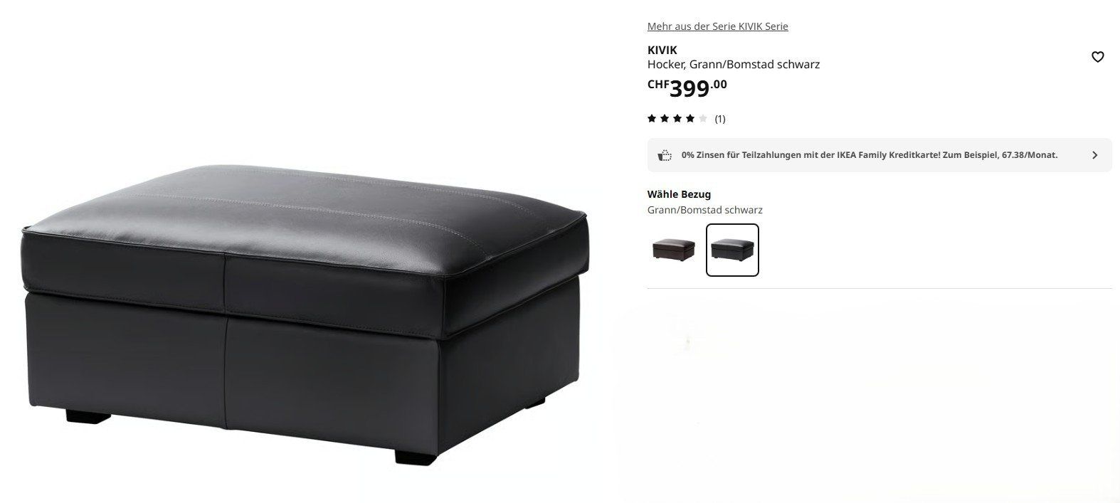 Ikea Sgabelli: Hocker Leder schwarz mit Stauraum – Usato da Beckenried venduto da maru67 3