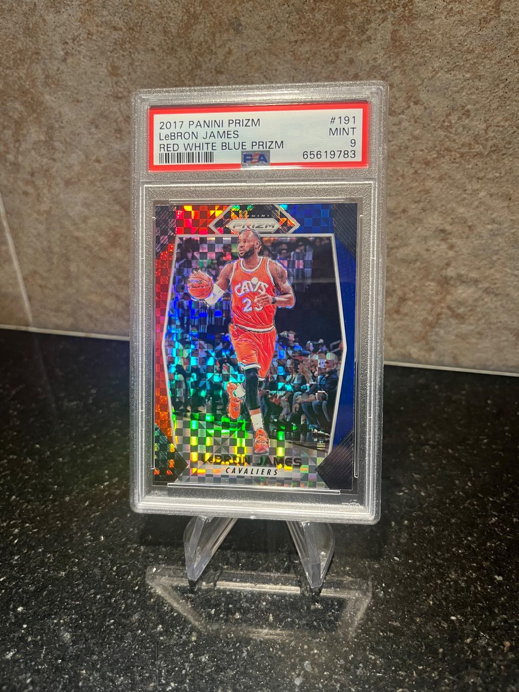 Nba Carte collezionabili: NBA LeBron Prizm Red White Blue PSA 9 – Usato da Moudon venduto da AndreSR89 1