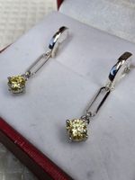 Boucles d'oreille argent avec diamants de moissanite de 1 ct