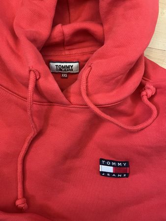 Tommy Jeans Pullover Kapuzenpullover rot XXS guter Zustand