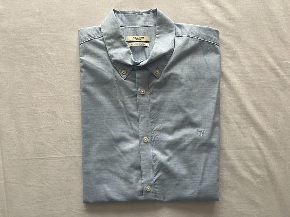 Camicie: Herren Hemd kurzarm Jack & Jones hellblau Grösse L – Usato da Jona venduto da Flexer02