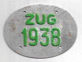 Velonummer Zug ZG 38