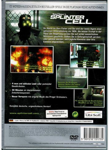 Sony Giochi: Tom Clancy's Splinter Cell  (Platinum) mit Handbuch Deutsch! – Usato da St.Galllen venduto da elkaphone 3