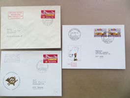 3 gelaufene (Sonder-)Briefe 1953, 1966, 1987