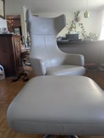 Vitra Grand Repos & Ottoman – Leder Premium Sand