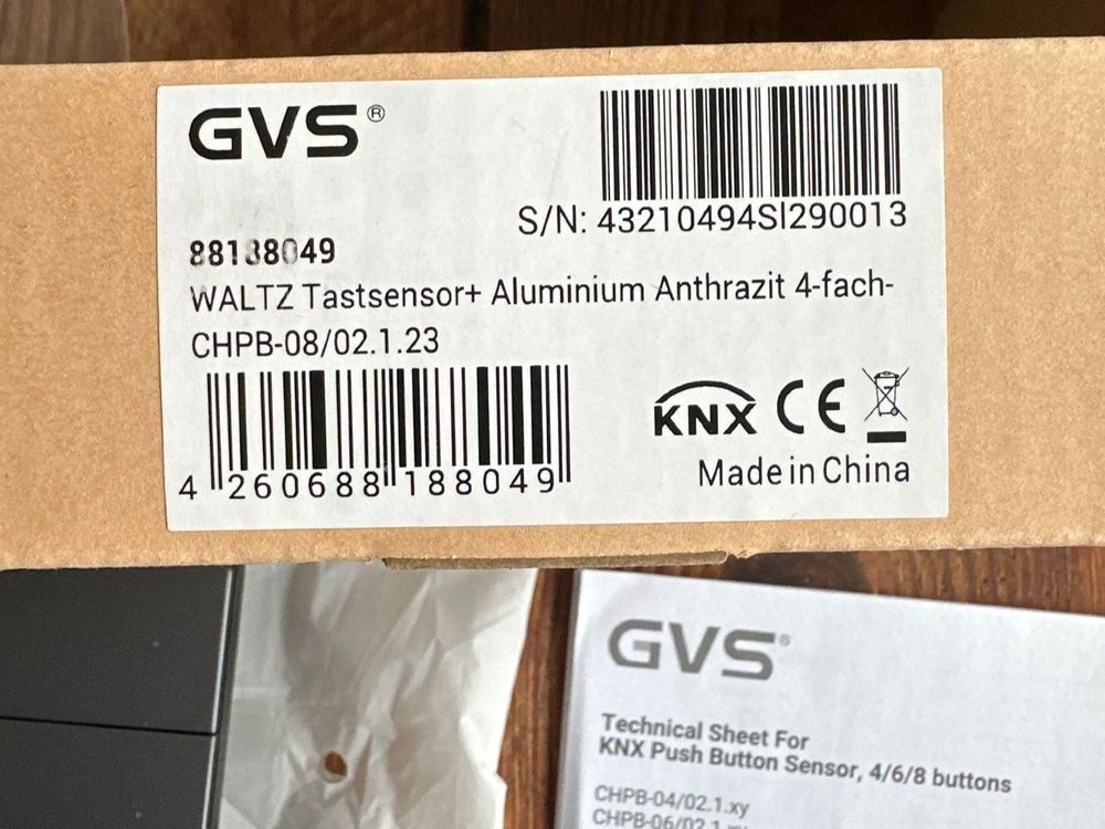 1x KNX-Tastsensor GVS WALTZ (4-fach) – ungebraucht (Los 45) (Neu ...