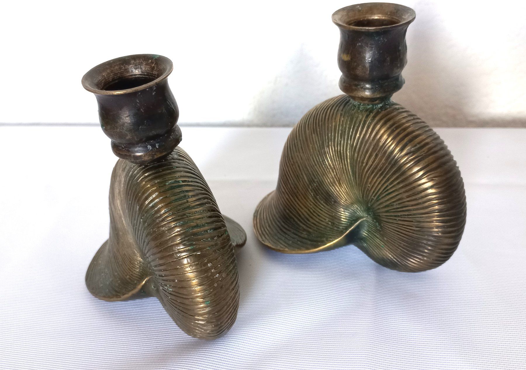 Portacandele: Antike Kerzenständer Nautilusmuschel 2er Set, Messing – Usato da Bévilard venduto da Orscha 9