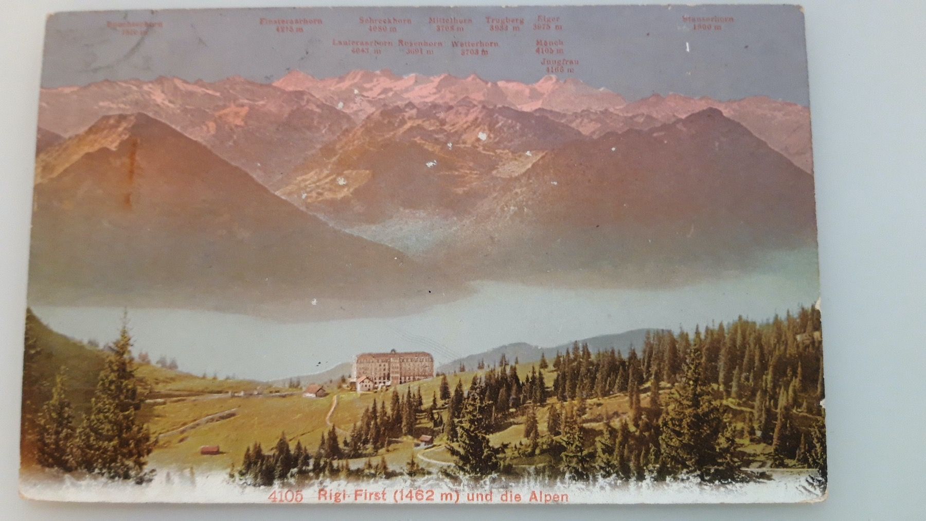 Cartoline postali: Rigi-First und die Alpen – Usato da Sargans venduto da nicsam1815