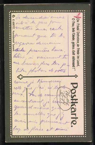 Photos, Lettres & Cartes p.: sign. E. Hodel: De Freide Deheime, de Fr – D'occasion à Berlin par bartko-reher 1