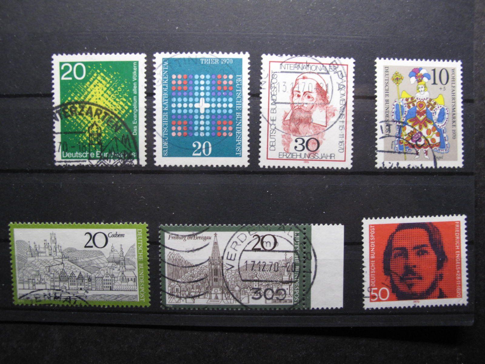 Alle Briefmarken: BRD 1970 Kath.Weltmission / Friedrich Engels gest. – Gebraucht aus Wil SG von fva01