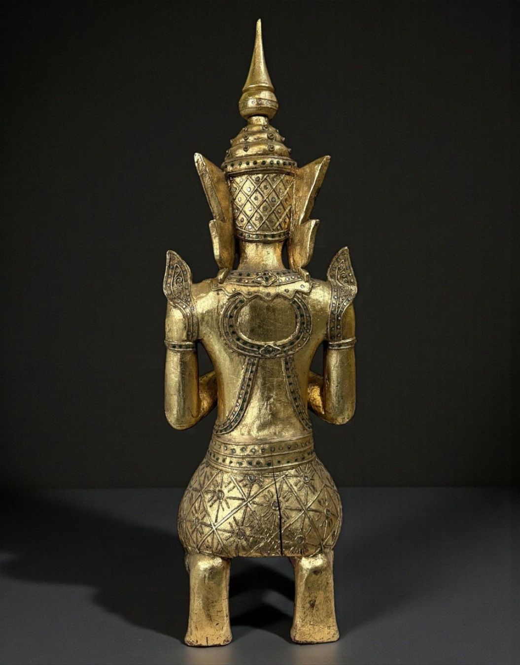Sculture & Statue: Thailändischer Tempelwächter Teppanom Holzfigur Blattgold – Usato da Hilpoltstein venduto da asienlifestyle888 5