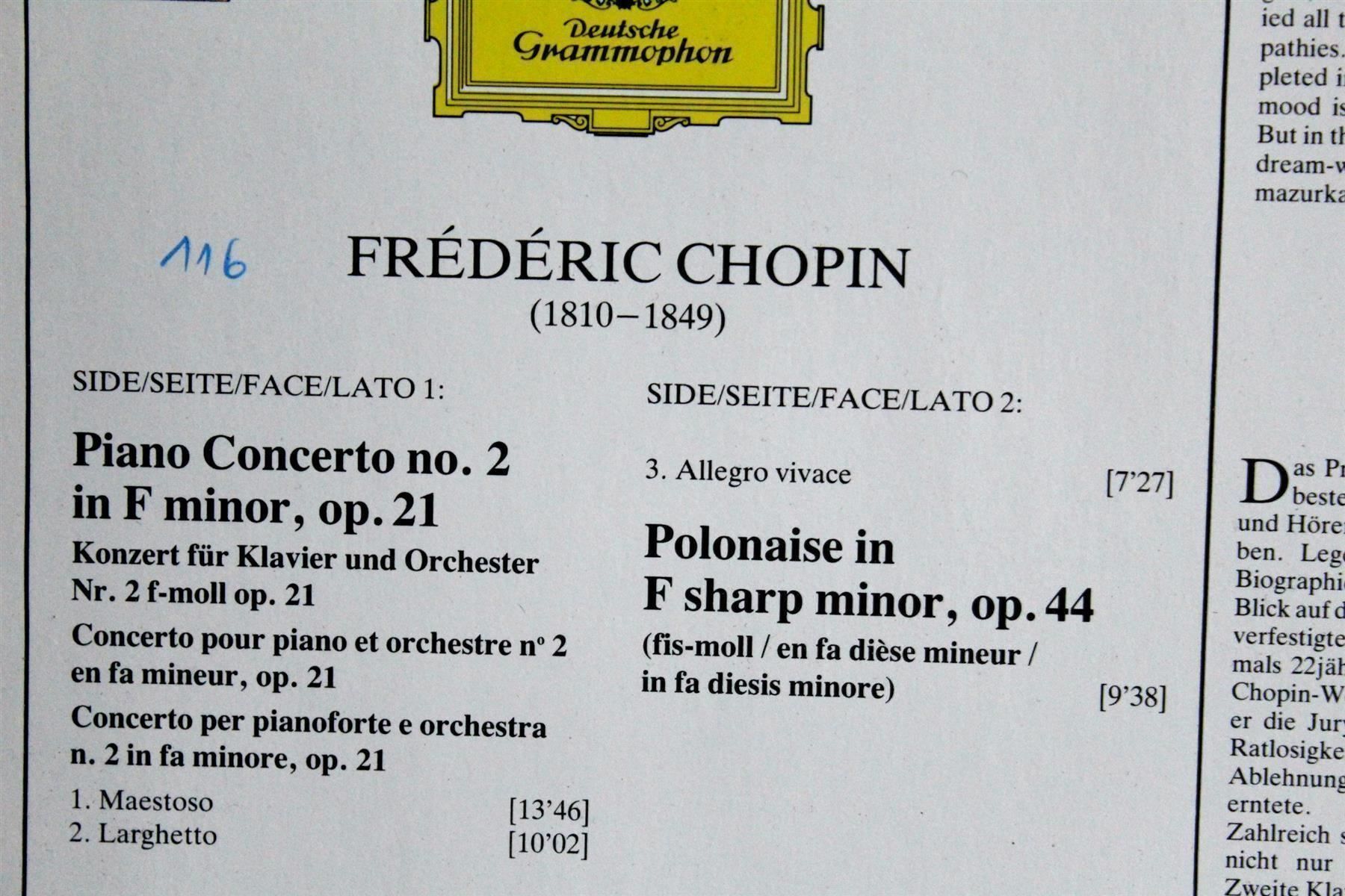 CD: FREDERIC CHOPIN: Klavierkonzerte No. 2 – Usato da Bern venduto da kultiges 4