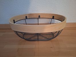 Holz-Metall Korb, Obstkorb, neuwertig!