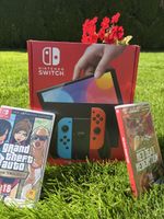 Nintendo Switch OLED Rot/Blau NEU & versiegelt + OVP + Games