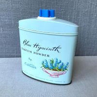 🔵 Puderdose Blue Hyacinth Talcum Powder London – 50er Jahre