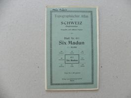 Landkarte Six Madun GR Graubünden UR Uri 1936 Gotthard Berge