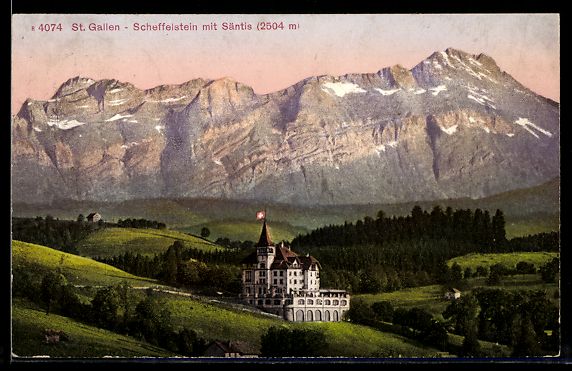 Cartes postales: AK St. Gallen, Scheffelstein mit Säntis – D'occasion à Berlin par bartko-reher