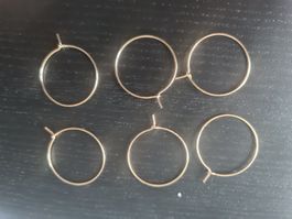 6 goldfarbene Kreolen – ideal für Schmuckherstellung & DIY