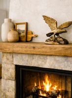 Aigle mural en laiton massif vintage – Très lourd (1.6 kg)