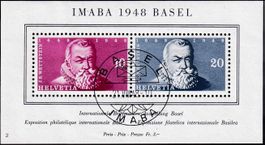 1948, IMABA-Block Nr. W31, mit Ersttag-Sonderstempel.