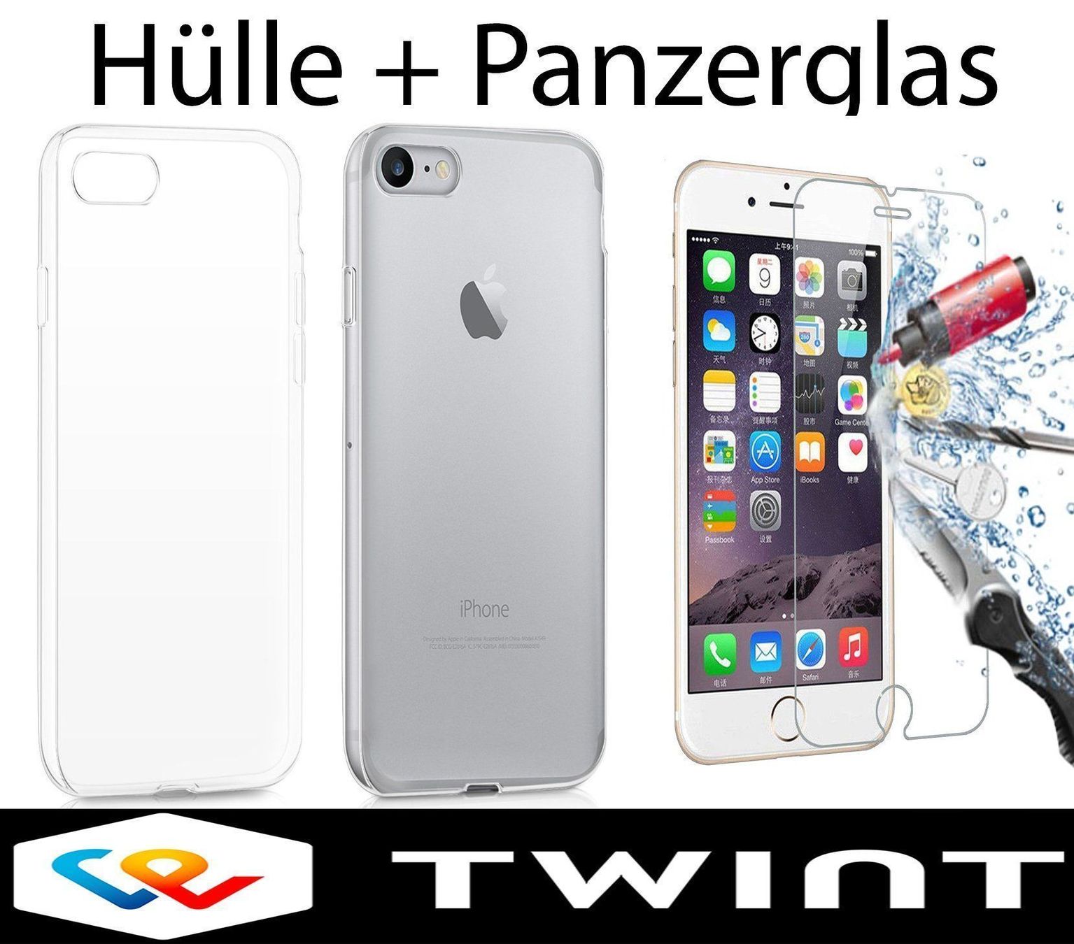 Cover & Protezioni schermo: iPhone 7 plus /8 plus Hülle+Panzerglas Case SCHUTZGLAS Cover – Nuovo e nell'imballaggio originale da Volketswil venduto da coverandmore