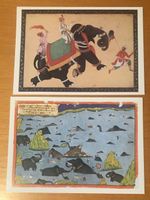 2x Postkarten Elefanten, Indien
