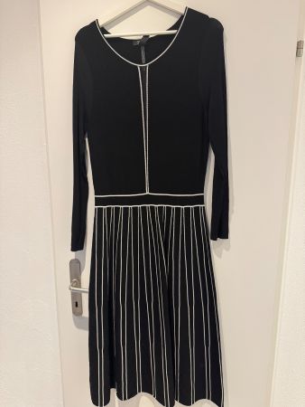 MARC CAIN Strickkleid, schwarz/weiss, Grösse N3 (40)