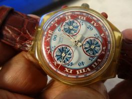 S-WATCH CHRONOGRAPH GRÖÖSE HERREN UHR.QUARTZ.LÄÜFT.37X45MM