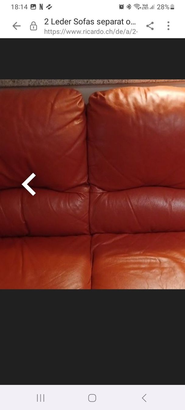 Divani: Rotes Echtleder Sofa, Zweisitzer ! – Usato da Zürich venduto da ole_drv7 5