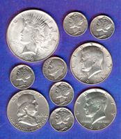 USA coins 10 stück TOP erhaltung silber