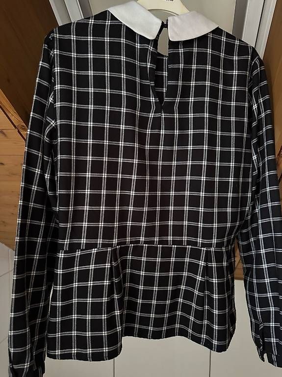 Camicette: Bluse schwarz/weiss kartiert Gr. M – Usato da Hütten venduto da bri_kkp6 1