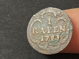 Alte Münze 1 Rappen 1783 Schweiz