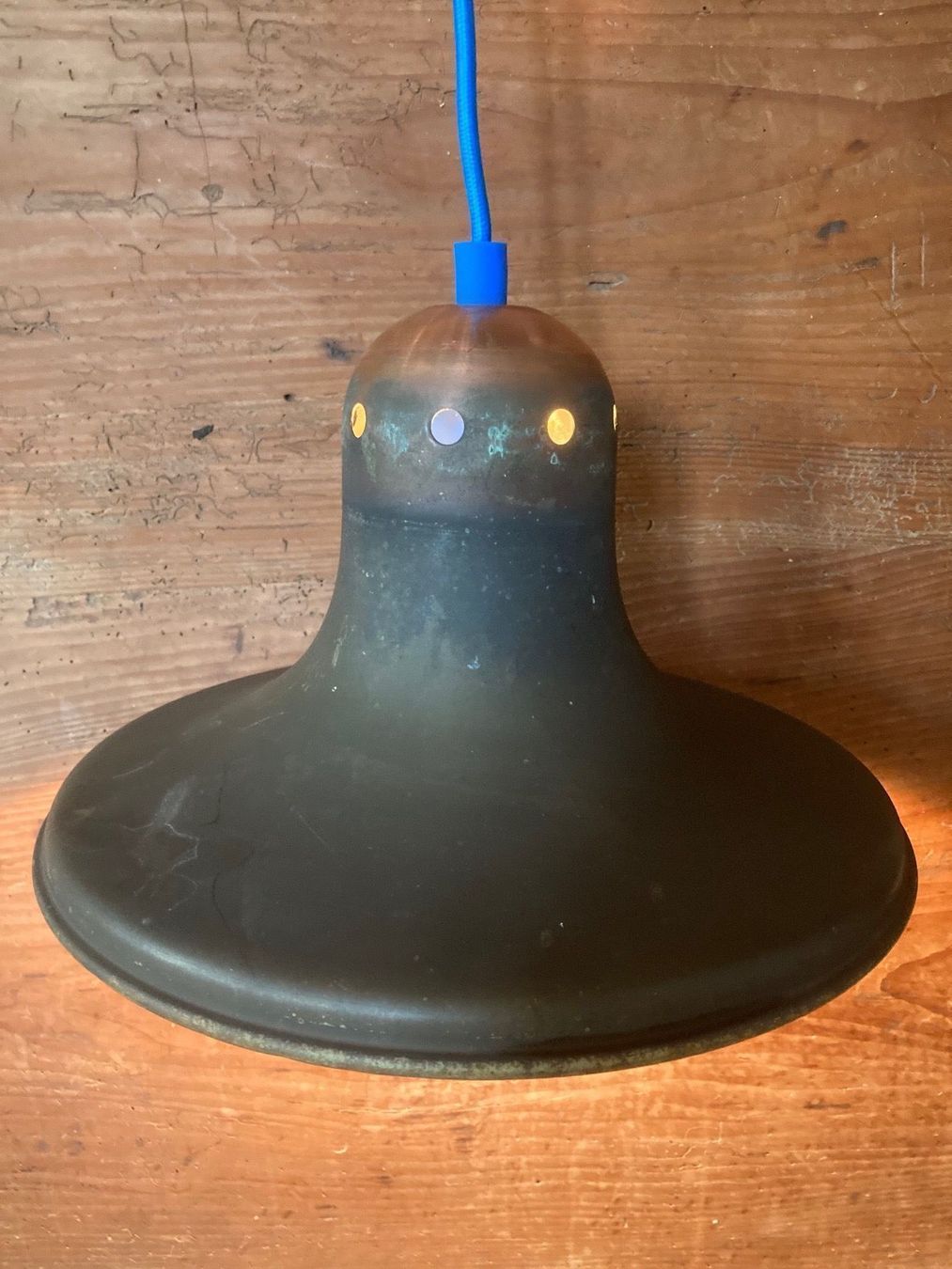 Lampen: Hängelampe, Kupferschirm, Textilkabel – Gebraucht aus Neftenbach von 889095 1