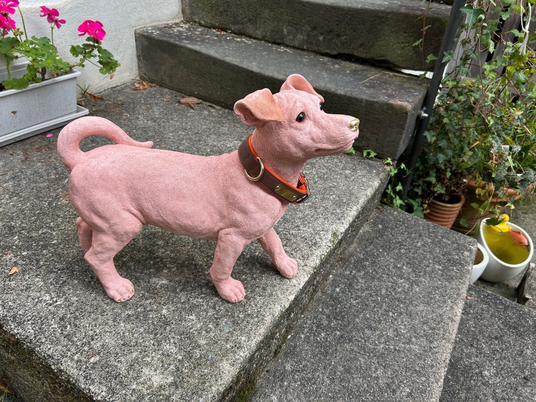 Statuette: H U N D rosa Nackthund – Usato da Rheineck venduto da emma.gut