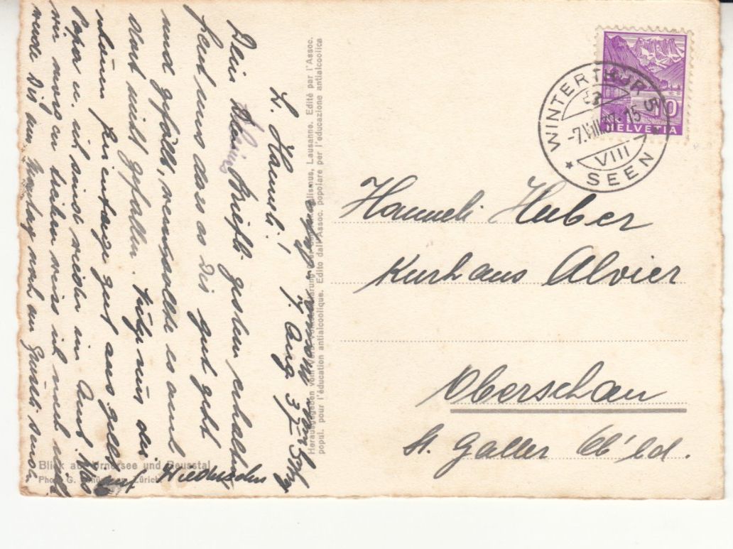 Cartoline postali: Urnersee 1937 – Usato da Bürglen TG venduto da StampGraf 1