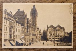 spez. Sicht Rathausplatz Basel 1917, n. Lugano z. J. Berger