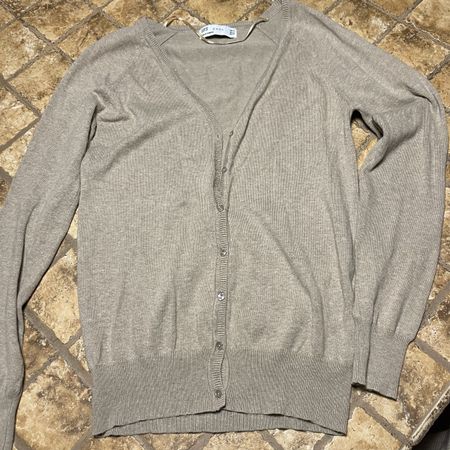 Cardigan Zara taglia M, cotone in colore nudo - unisex