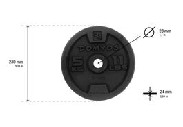 2x 5kg Hantelscheiben Gusseisen 28 mm