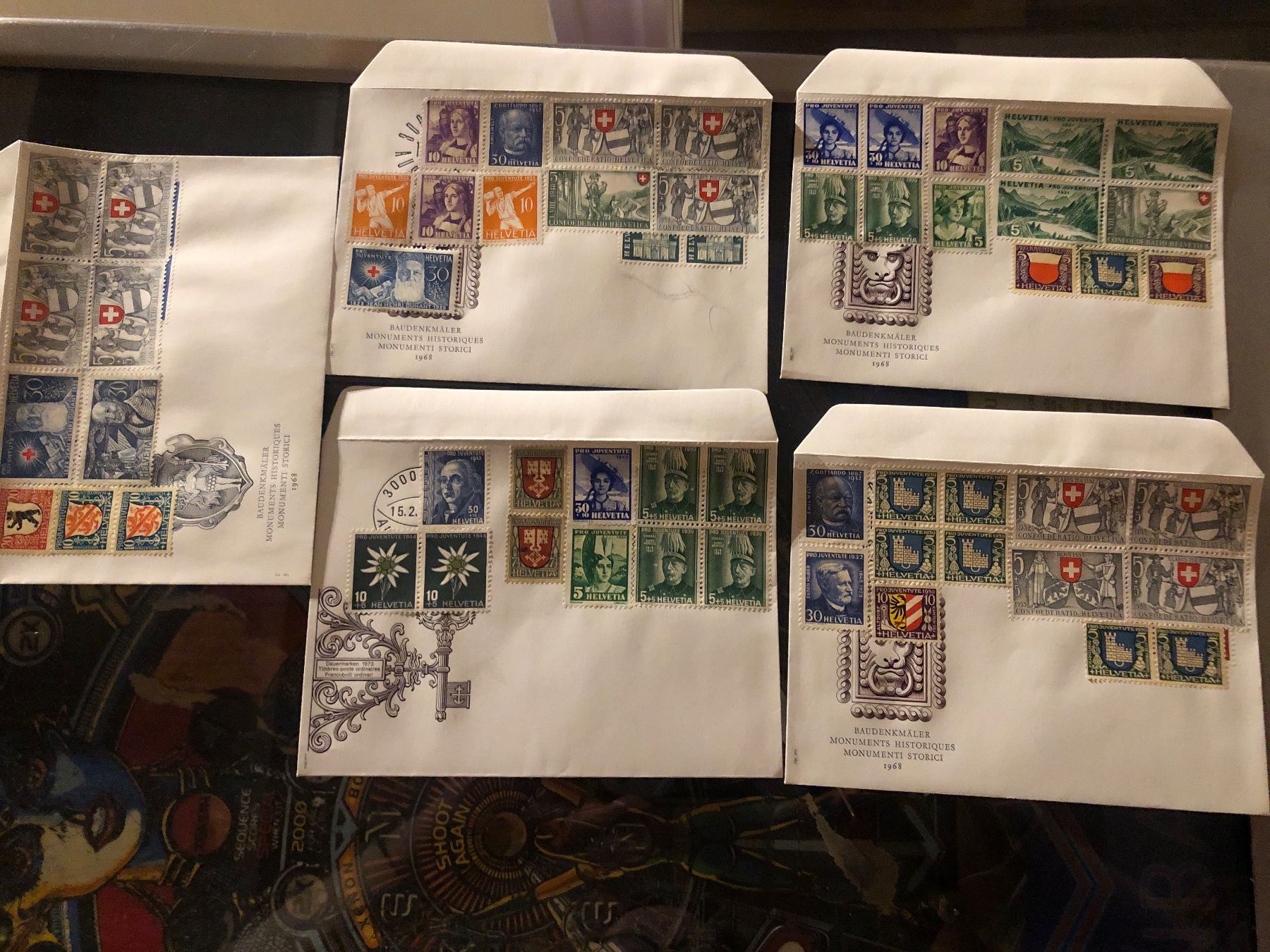 Tutti i francobolli: Schweizer Briefmarken JUVENTUTE, Diverse Werte auf Couvert – Usato da Lufingen venduto da Rac0