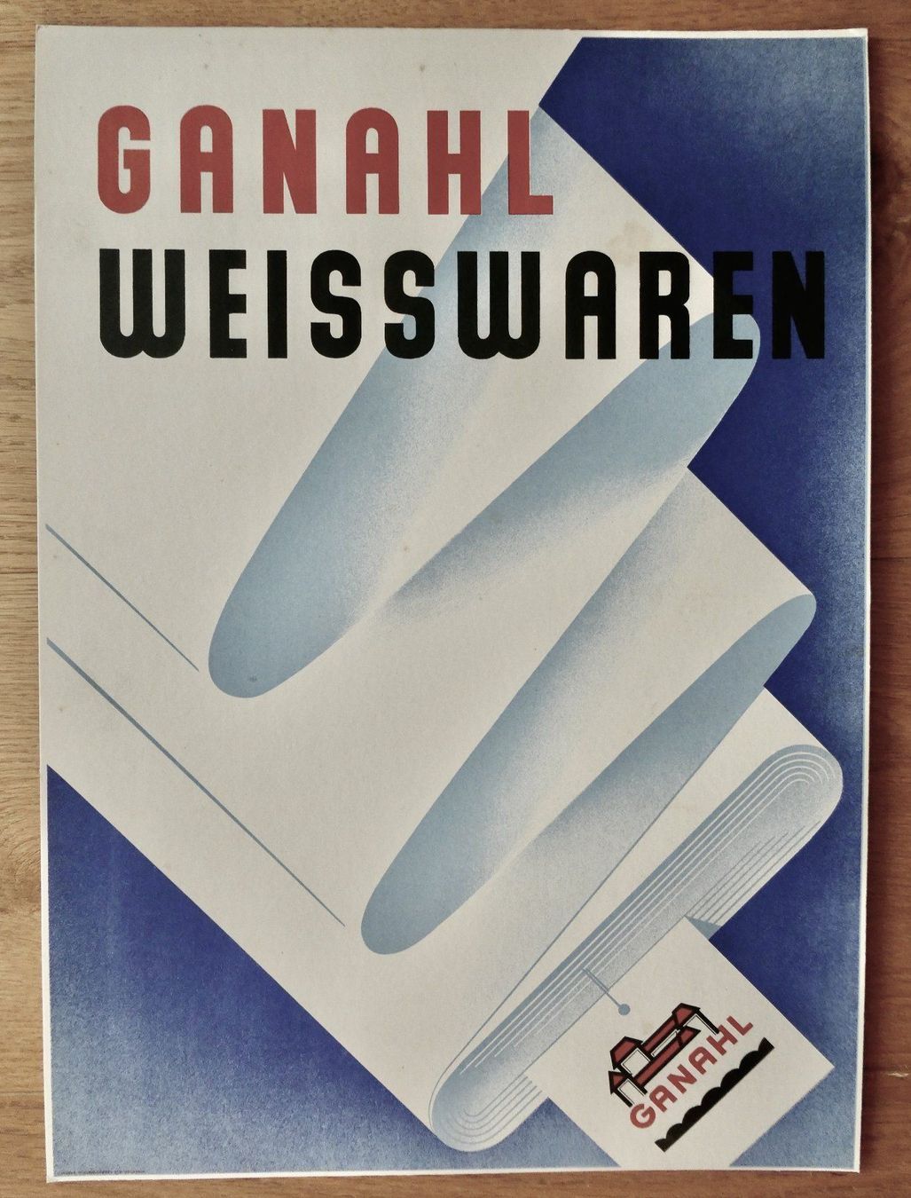 Ecriteaux: GANAHL WEISSWAREN Werbekarton – D'occasion à Lüchingen par Eeizo
