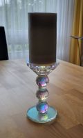 Kerzenhalter aus Glas mit flammenloser Kerze