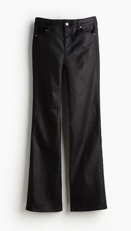 Schwarze Hose im Lederlook, Grösse 36